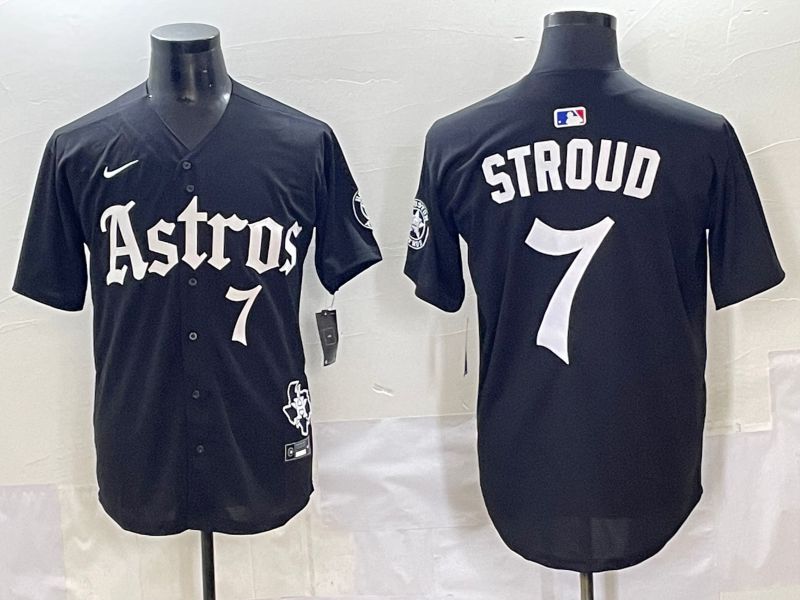 Men 2025 Houston Astros #7 Stroud Black Five generations Joint Name Nike MLB Jersey style 8->houston astros->MLB Jersey